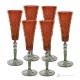 MISTRAL Set 6 bicchieri calice flute dipinti a mano autentici in vetro di qualità superiore.