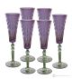 MISTRAL Set 6 bicchieri calice flute dipinti a mano autentici in vetro di qualità superiore.