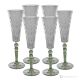 MISTRAL Set 6 bicchieri calice flute dipinti a mano autentici in vetro di qualità superiore.