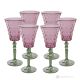 MISTRAL Set 6 bicchieri acqua calici stelo dipinti a mano autentici in vetro di qualità superiore.