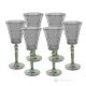 MISTRAL Set 6 bicchieri acqua calici stelo dipinti a mano autentici in vetro di qualità superiore.