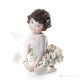 PLAISIRE - Capodimonte, figura ballerina, statuetta in porcellana raffinata.