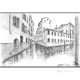 RIO DELLA FAVA - VENEZIA Disegno con matita su cartoncino moderno Made in Italy 
