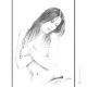 RITRATTO DI DONNA Disegno con penna su tela moderno Made in Italy 