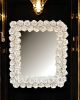 SPECCHIERA CRISTALLI & ROSE Specchio decorativo ceramica artistica stile Barocco dettaglio oro 24k Made in Italy