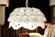 Lampadario a sospenione, in ceramica, decorato con rose, cristalli Swarovski ed oro.