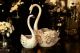 CIGNI Decorazione da tavolo centrotavola ceramica artistica stile Barocco dettaglio oro 24k Made in Italy