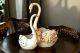 CIGNI Decorazione da tavolo centrotavola ceramica artistica stile Barocco dettaglio oro 24k Made in Italy
