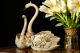 CIGNI Decorazione da tavolo centrotavola ceramica artistica stile Barocco dettaglio oro 24k Made in Italy
