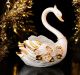 CIGNO Decorazione da tavolo centrotavola ceramica artistica stile Barocco dettaglio oro 24k Made in Italy