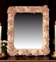 SPECCHIERA CRISTALLI & ROSE Specchio decorativo ceramica artistica stile Barocco dettaglio oro 24k Made in Italy