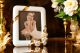 CRISTALLI E ROSE Cornice portafoto ceramica creazioni artistiche stile Barocco decorazioni in oro 24k Made Italy