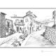 SCANNO Disegno con penna su tela moderno Made in Italy 
