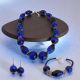Set con collana, bracciale e orecchini, autentiche perle in vetro di Murano soffiato.