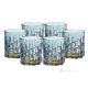 SQUARE Set 6 bicchieri acqua dipinti a mano autentici moderni in vetro di qualità superiore.