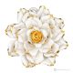 ROSA ORO – Fiore da appendere in porcellana di Capodimonte, dettagli oro 24K