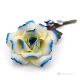 ROSA BLU – Fiore da appendere in porcellana di Capodimonte, realizzato a mano, alta qualità