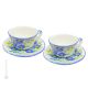 TAZZE FIORACCIO set 2 tazze da tè cappucino con piattino ceramica di Castelli fatta a mano autentica Abruzzo Made in Italy