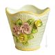 PORTAVASO Porta pianta ceramica artistica stile Barocco colore oro 24k cristalli swarovski