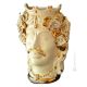 TESTA DI MORO MASCHILE Cachepot e decorazione da tavolo ceramica artistica dettagli colore oro 24k cristalli Swarovski