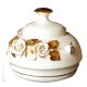 BISCOTTIERA Decorazione da tavolo ceramica artistica stile Barocco colore oro 24k cristalli swarovski