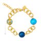 BRACCIALE FIORATO ORO bigiotteria artistica braccialetto perle in vetro di Murano con oro 18k fatto a mano autentico Made in Italy