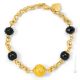 BRACCIALE FASCIA ORO bigiotteria artistica braccialetto perle in vetro di Murano con oro 18k fatto a mano autentico Made in Italy