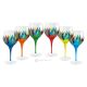 CALICE GIN DIAMANTE Set 6 bicchieri cristallo dipinto a mano Venezia autentico Made in Italy