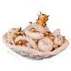 CESTO CON FRUTTA Decorazione da tavolo centrotavola ceramica artistica stile Barocco colore oro 24k cristalli swarovski 