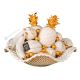 CESTO CON FRUTTA Decorazione da tavolo centrotavola ceramica artistica stile Barocco colore oro 24k cristalli swarovski 
