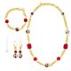 PARURE FUNNY bigiotteria artistica set collana collier bracciale orecchini perle in vetro di Murano con oro 18K fatta a mano autentico Made in Italy