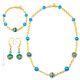 PARURE FASCIA ORO bigiotteria artistica set collana collier bracciale orecchini perle in vetro di Murano con oro 18K fatta a mano autentico Made in Italy