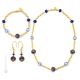 PARURE FASCIA ORO bigiotteria artistica set collana collier bracciale orecchini perle in vetro di Murano con oro 18K fatta a mano autentico Made in Italy