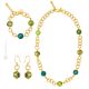 PARURE FIORATO ORO bigiotteria artistica set collana collier bracciale orecchini perle in vetro di Murano con oro 18K fatta a mano autentico Made in Italy