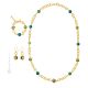 PARURE FIORATO ORO bigiotteria artistica set collana collier bracciale orecchini perle in vetro di Murano con oro 18K fatta a mano autentico Made in Italy