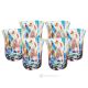 BICCHIERI ACQUA NOTTE Set 6 bicchieri in vetro di Murano con Murrine fatti a mano autentici Venezia Made in Italy