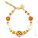 BRACCIALE MARMO bigiotteria artistica braccialetto perle in vetro di Murano con oro 18k fatto a mano autentico Made in Italy