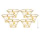 COPPETTE CRYSTAL LAURUS Set 6 coppette cristallo dipinto a mano dettagli colore oro 24k Venezia autentico Made in Italy