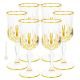 CALICE ACQUA CRYSTAL OPERA Set 6 bicchieri vino cristallo dipinto a mano colore oro 24k Venezia autentico Made in Italy