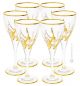 CALICE ACQUA CRYSTAL TRIX Set 6 bicchieri vino cristallo dipinto a mano colore oro 24k Venezia autentico Made in Italy