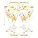 CALICE VINO CRYSTAL TRIX Set 6 bicchieri vino cristallo dipinto a mano colore oro 24k Venezia autentico Made in Italy