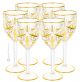 CALICE ACQUA CRYSTAL OASIS Set 6 bicchieri vino cristallo dipinto a mano colore oro 24k Venezia autentico Made in Italy