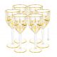 CALICE VINO CRYSTAL OASIS Set 6 bicchieri vino cristallo dipinto a mano colore oro 24k Venezia autentico Made in Italy