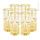 BICCHIERI BIBITA CRYSTAL OASIS Set 6 bicchieri bibita cristallo dipinto a mano colore oro 24k Venezia autentico Made in Italy