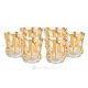 BICCHIERI ACQUA CRYSTAL BAMBOO Set 6 bicchieri acqua cristallo dipinto a mano colore oro 24k Venezia autentico Made in Italy 