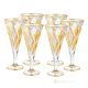 CALICE VINO CRYSTAL BAMBOO Set 6 bicchieri vino cristallo dipinto a mano colore oro 24k Venezia autentico Made in Italy