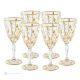 CALICE VINO CRYSTAL LAURUS Set 6 bicchieri vino cristallo dipinto a mano colore oro 24k Venezia autentico Made in Italy