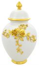VASO DORATO ROSE Vaso Ceramica Creazioni Artistiche Stile Barocco Oro 24k Made in Italy