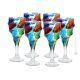 CALICE VINO CALYPSO Set 6 Calici bicchieri vino cristallo dipinti a mano Venezia autentico Made in Italy 