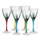 CALICE VINO FUSION Set 6 Calici bicchieri vino cristallo dipinti a mano Venezia autentico Made in Italy 